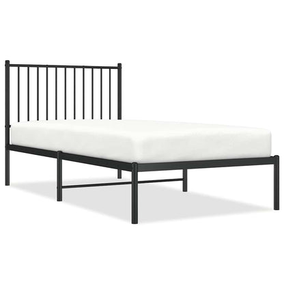 Giroletto con Testiera in Metallo Nero 90x190 cm