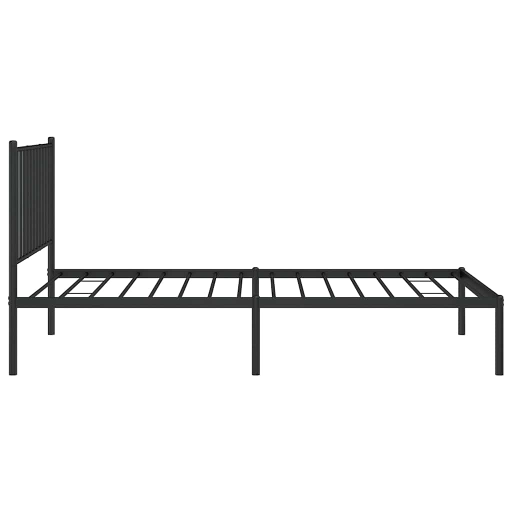 Giroletto con Testiera in Metallo Nero 90x190 cm