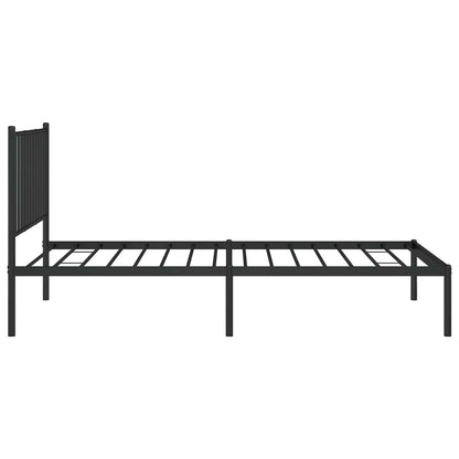Giroletto con Testiera in Metallo Nero 90x190 cm