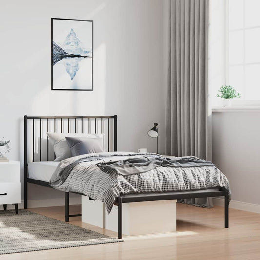 Giroletto con Testiera in Metallo Nero 100x190 cm - homemem39