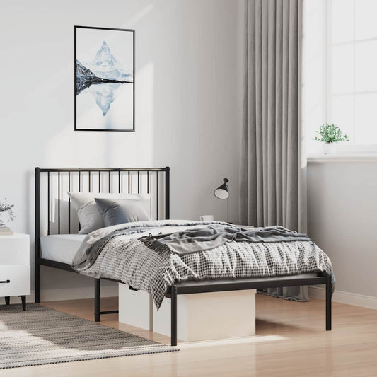 Giroletto con Testiera Metallo Nero 100x200 cm | homemem39