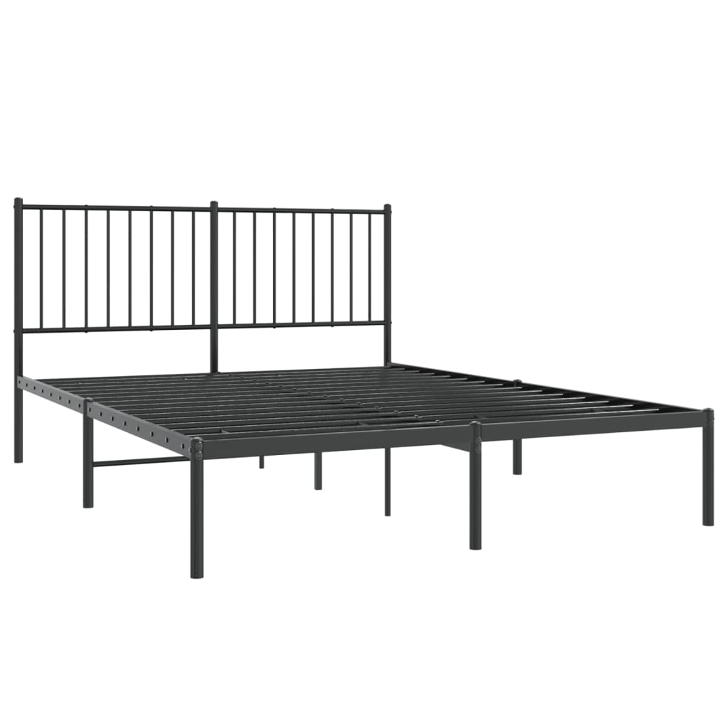 Giroletto con Testiera in Metallo Nero 140x190 cm | homemem39