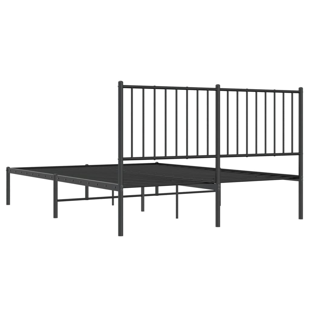 Giroletto con Testiera in Metallo Nero 140x190 cm | homemem39