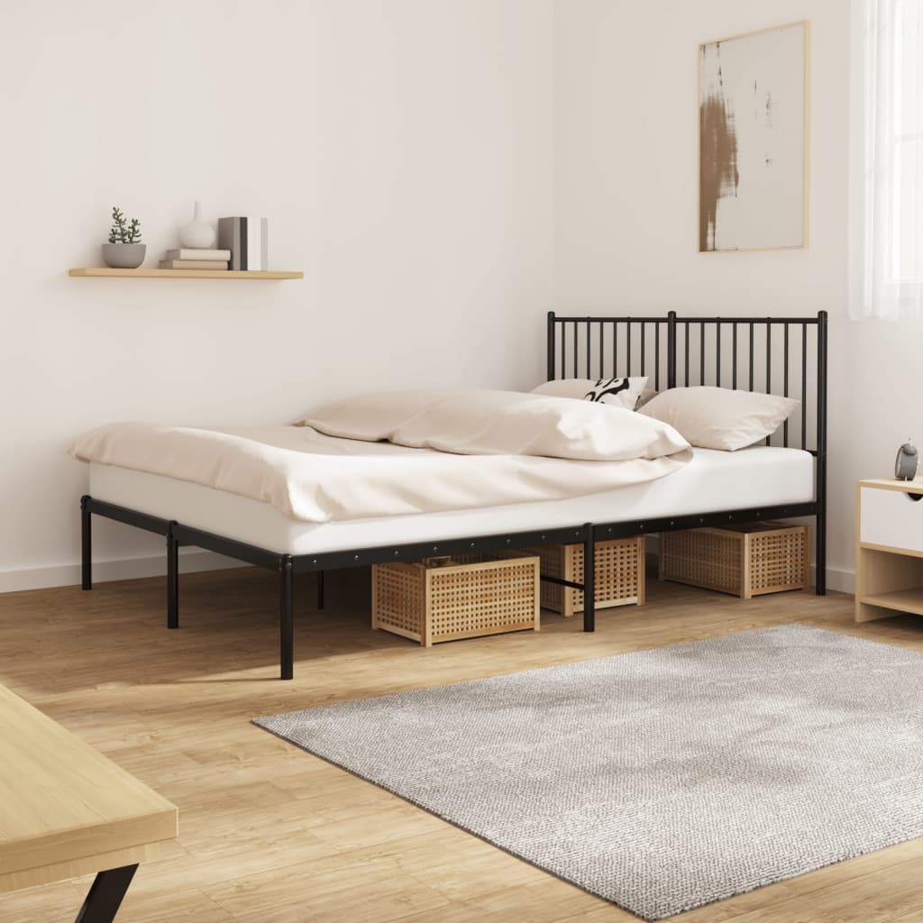 Giroletto con Testiera in Metallo Nero 140x190 cm | homemem39