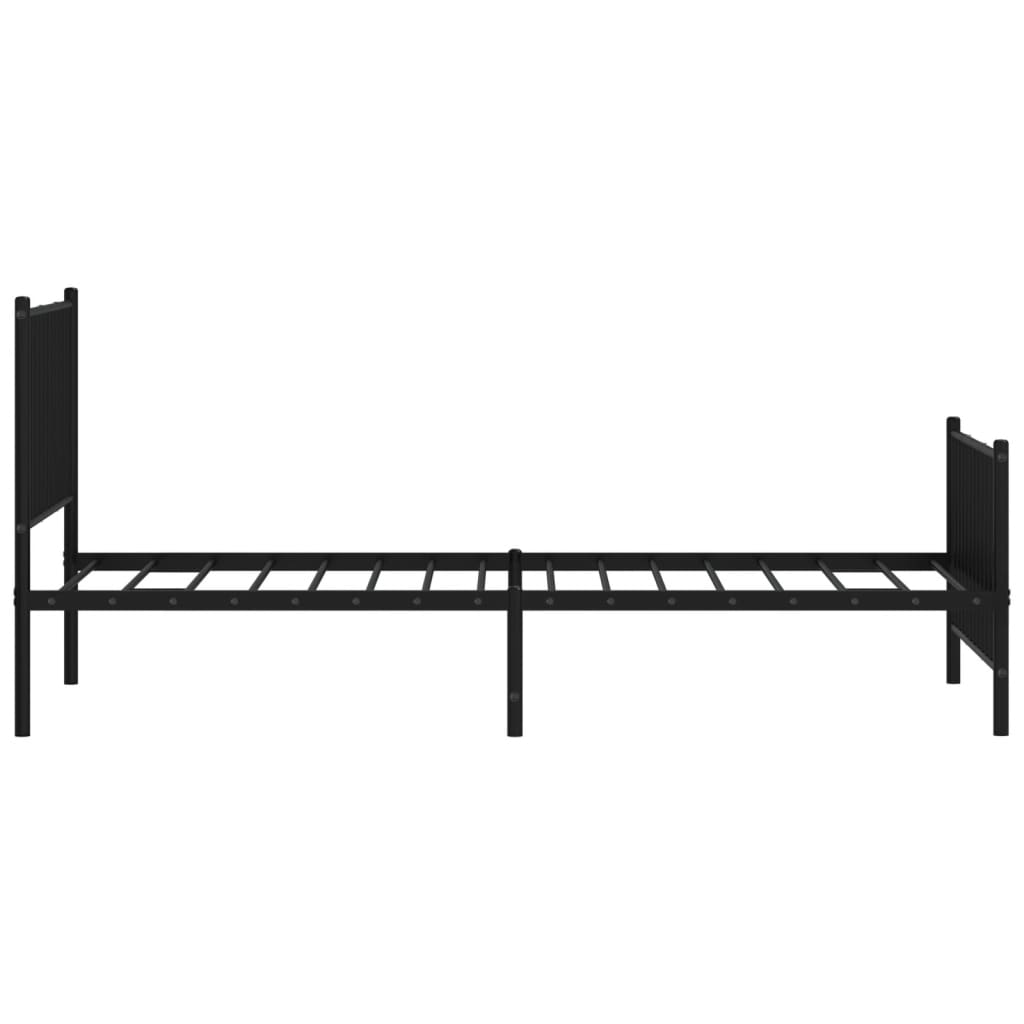 Giroletto con Testiera e Pediera Metallo Nero 90x200 cm | homemem39