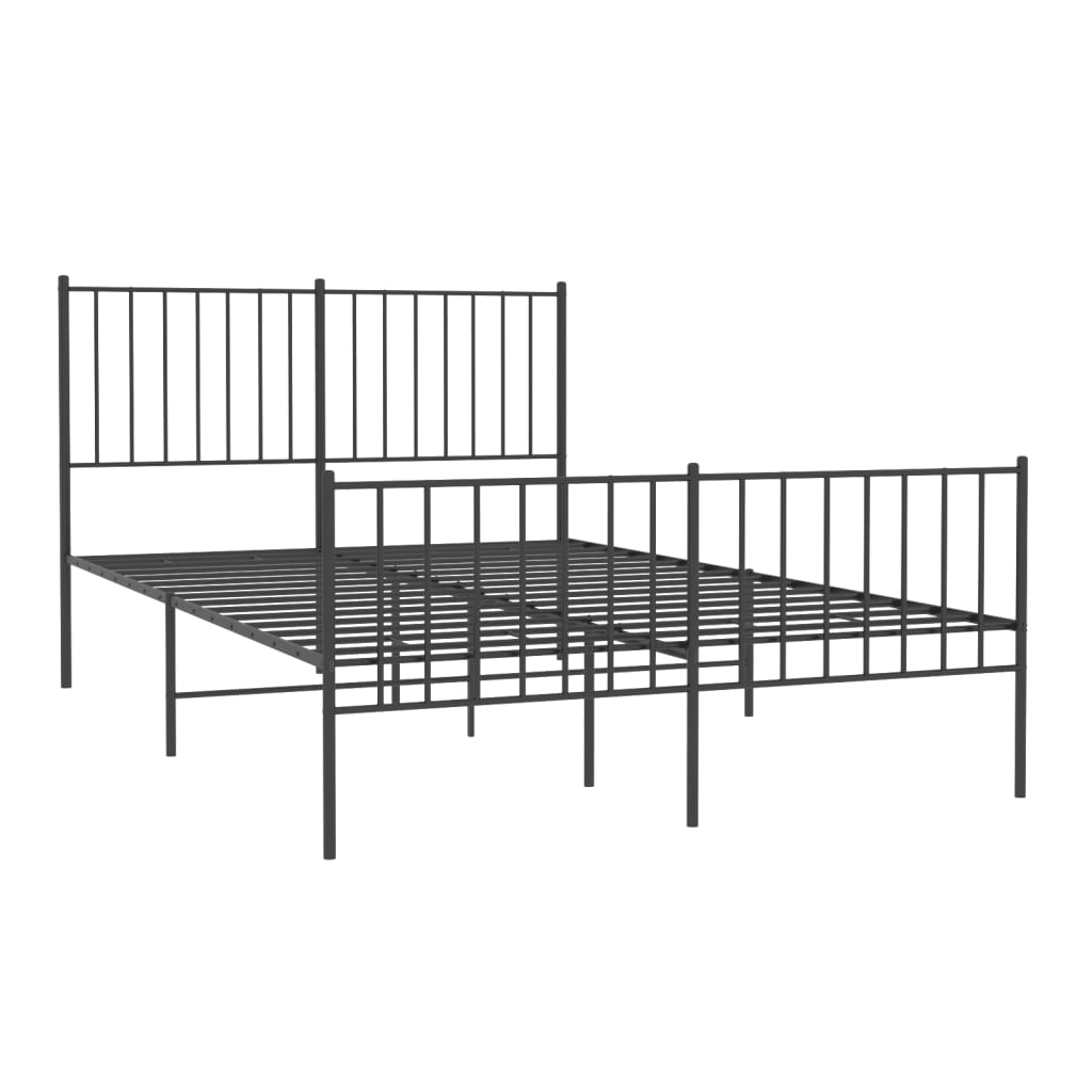Giroletto con Testiera e Pediera Metallo Nero 120x190 cm