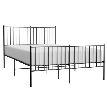 Giroletto con Testiera e Pediera Metallo Nero 140x190 cm