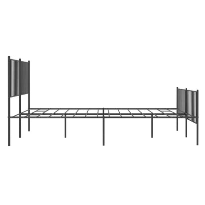 Giroletto con Testiera e Pediera Metallo Nero 140x190 cm