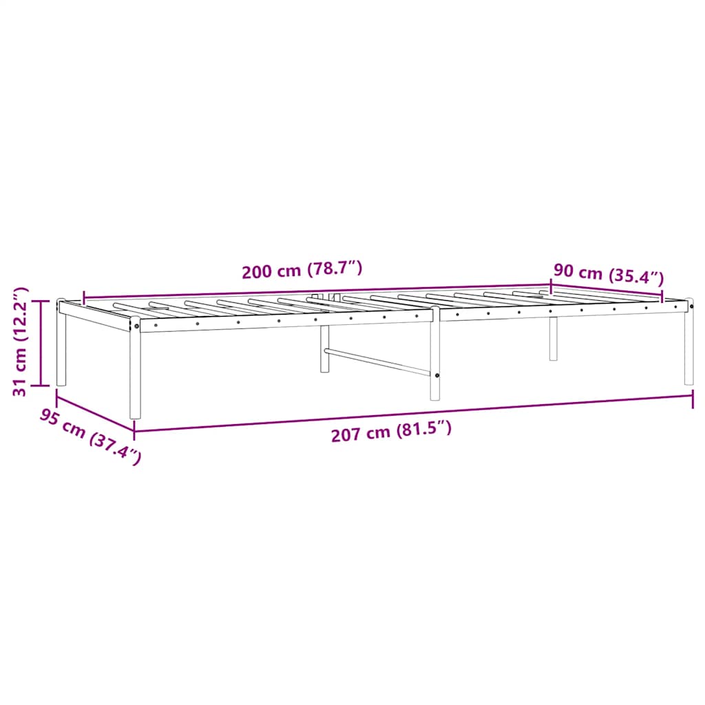 Giroletto in Metallo Bianco 90x200 cm | homemem39