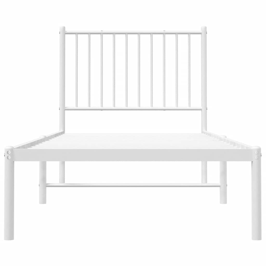 Giroletto con Testiera Metallo Bianco 80x200 cm | homemem39