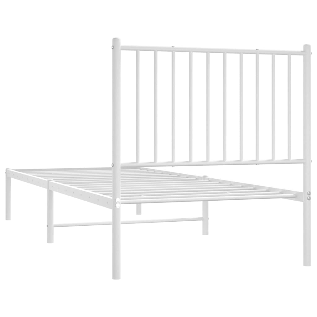 Giroletto con Testiera Metallo Bianco 80x200 cm | homemem39