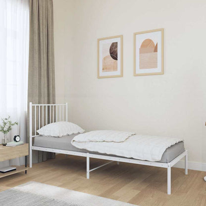 Giroletto con Testiera Metallo Bianco 80x200 cm | homemem39