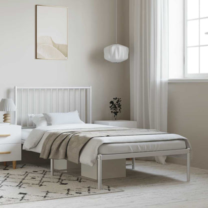 Giroletto con Testiera Metallo Bianco 100x190 cm | homemem39