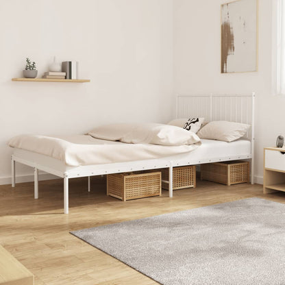 Giroletto con Testiera Metallo Bianco 120x190 cm | homemem39