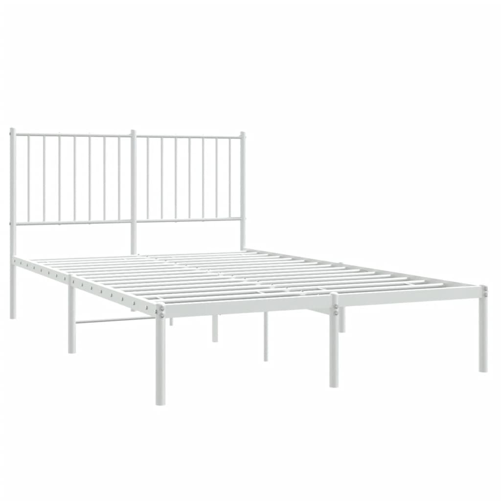 Giroletto con Testiera in Metallo Bianco 120x200 cm | homemem39