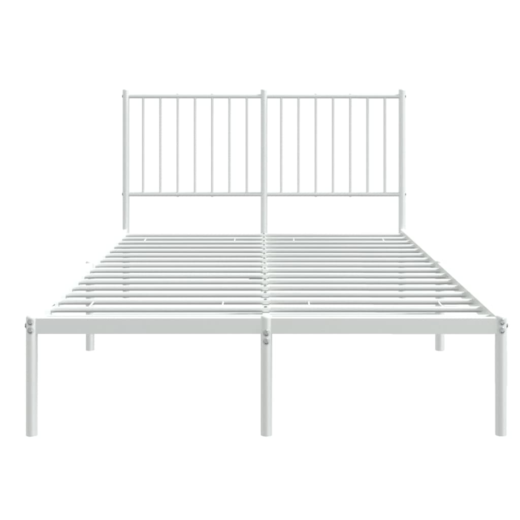 Giroletto con Testiera in Metallo Bianco 120x200 cm | homemem39
