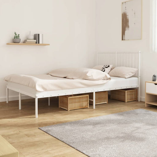 Giroletto con Testiera in Metallo Bianco 120x200 cm | homemem39