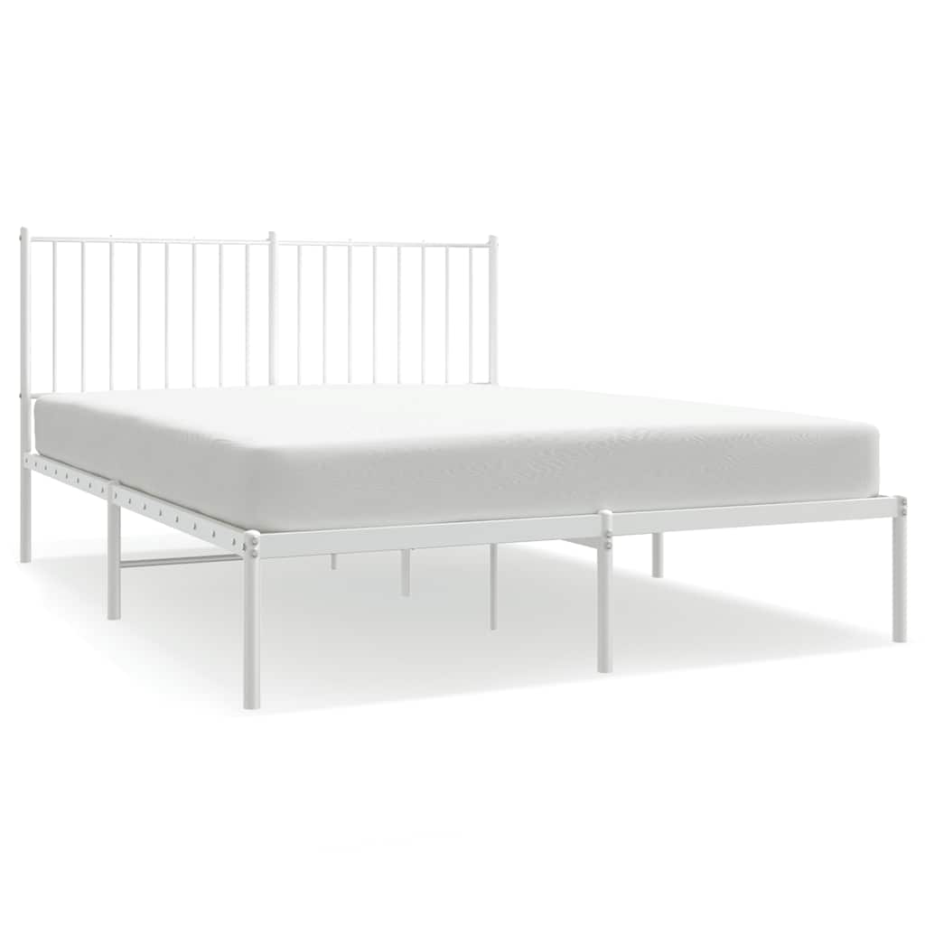 Giroletto con Testiera Metallo Bianco 135x190 cm | homemem39