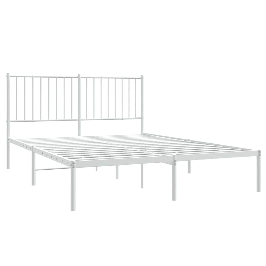 Giroletto con Testiera Metallo Bianco 135x190 cm | homemem39
