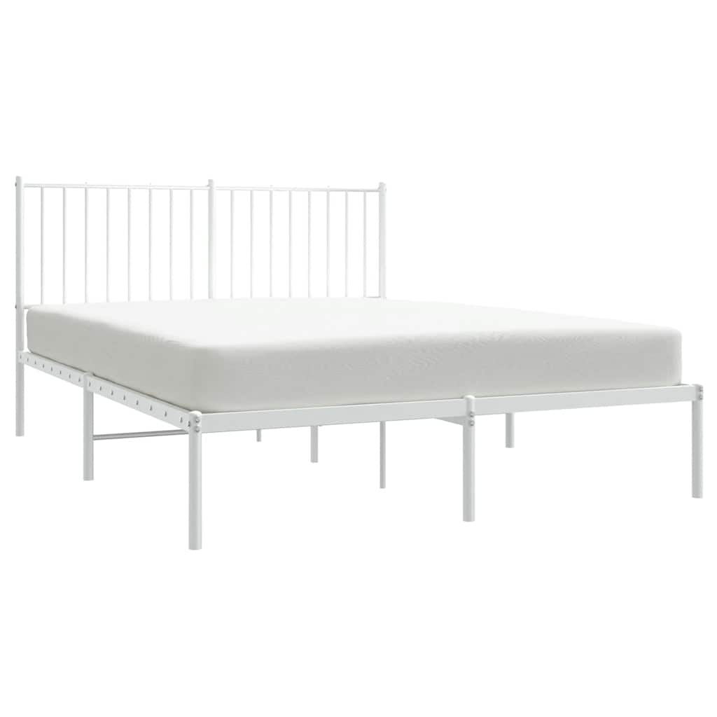 Giroletto con Testiera Metallo Bianco 135x190 cm | homemem39