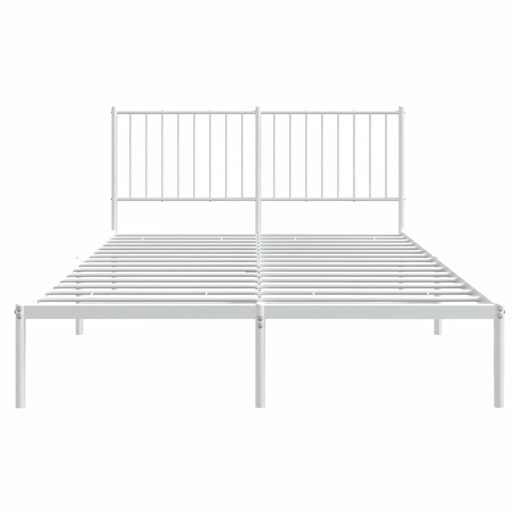 Giroletto con Testiera Metallo Bianco 135x190 cm | homemem39