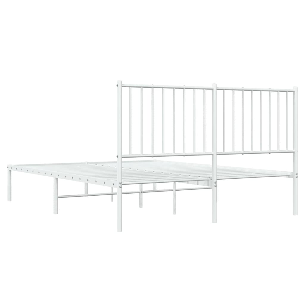 Giroletto con Testiera Metallo Bianco 135x190 cm | homemem39