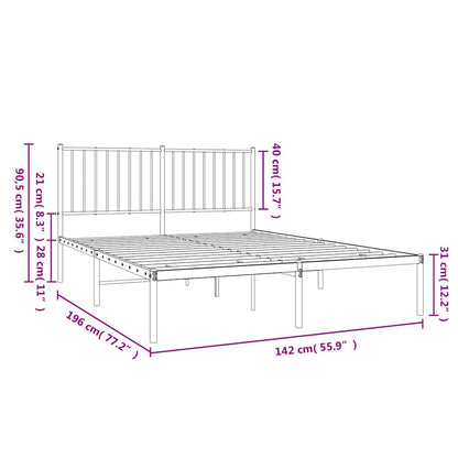 Giroletto con Testiera Metallo Bianco 135x190 cm | homemem39