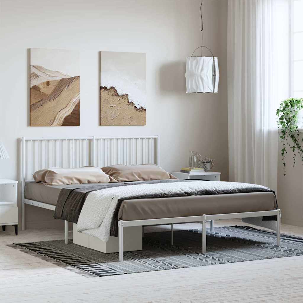 Giroletto con Testiera Metallo Bianco 150x200 cm