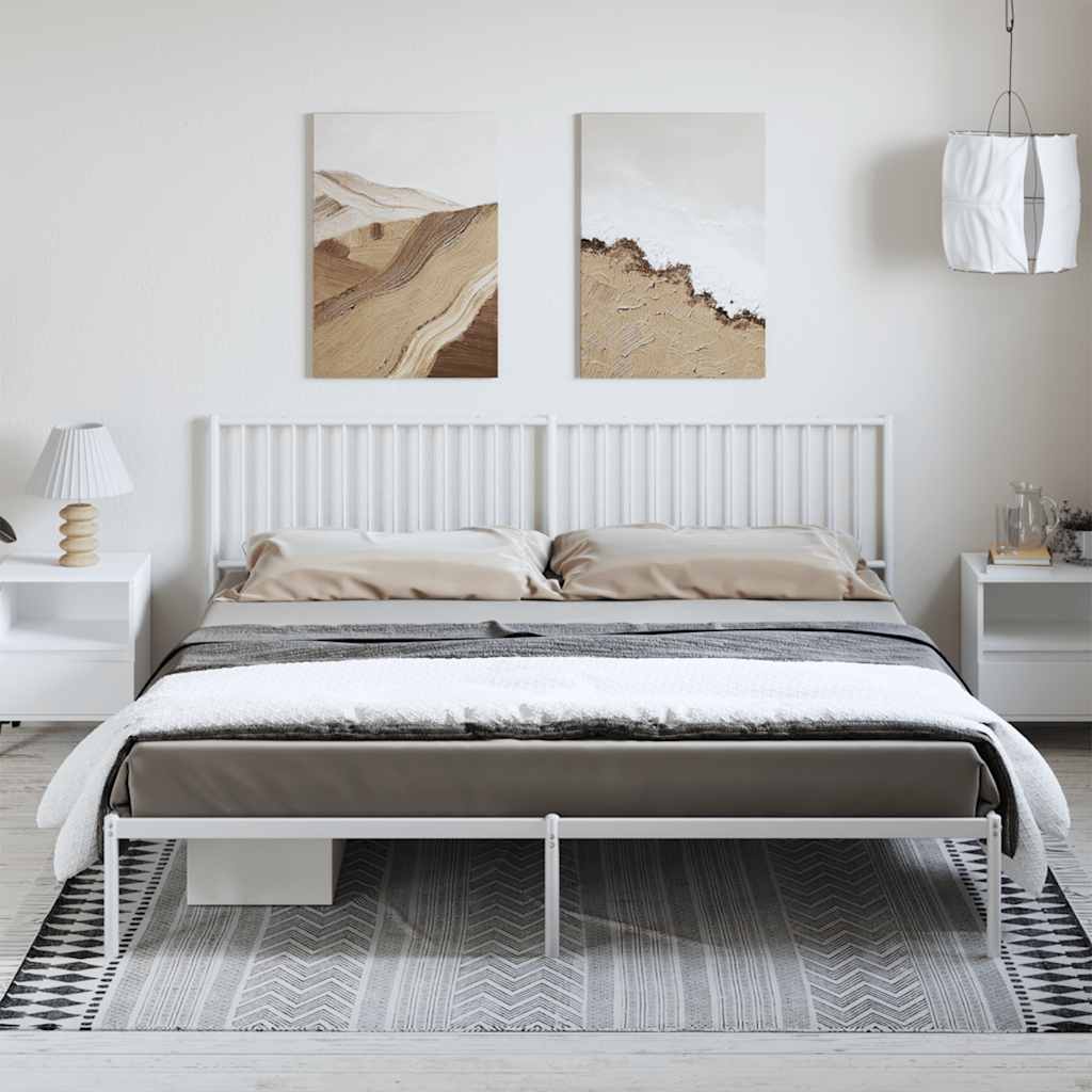 Giroletto con Testiera Metallo Bianco 193x203 cm | homemem39