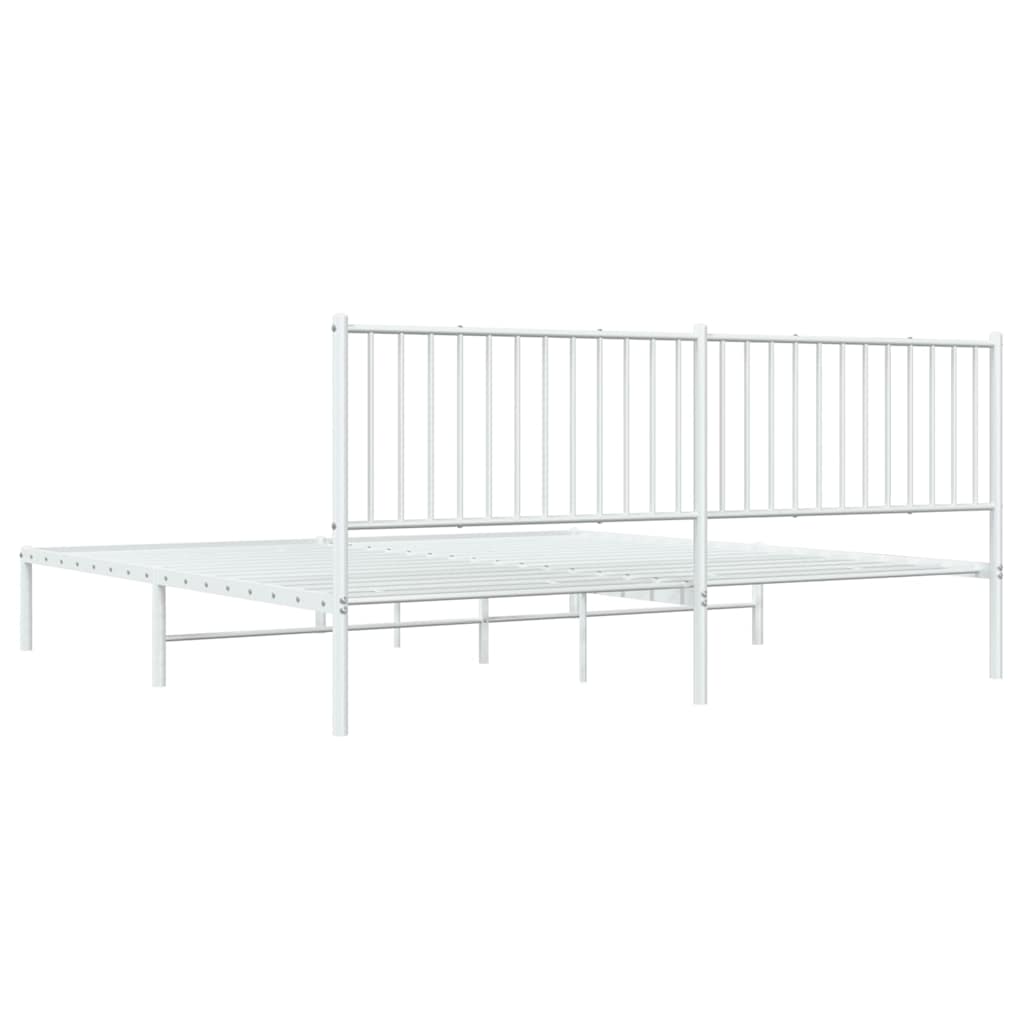 Giroletto con Testiera Metallo Bianco 193x203 cm | homemem39