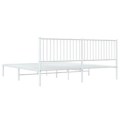 Giroletto con Testiera Metallo Bianco 193x203 cm | homemem39