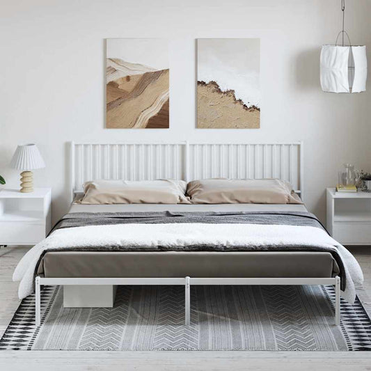 Giroletto con Testiera Metallo Bianco 193x203 cm | homemem39