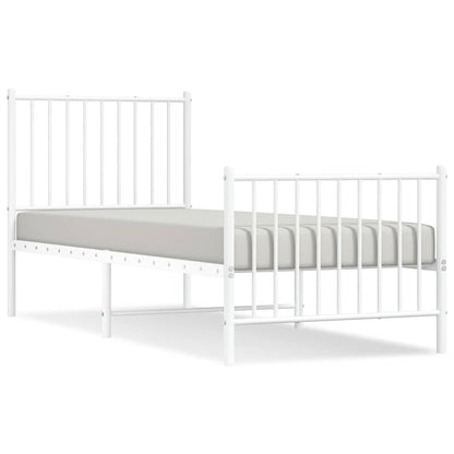 Giroletto con Testiera e Pediera Metallo Bianco 80x200 cm | homemem39