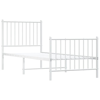 Giroletto con Testiera e Pediera Metallo Bianco 80x200 cm | homemem39