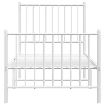 Giroletto con Testiera e Pediera Metallo Bianco 80x200 cm | homemem39