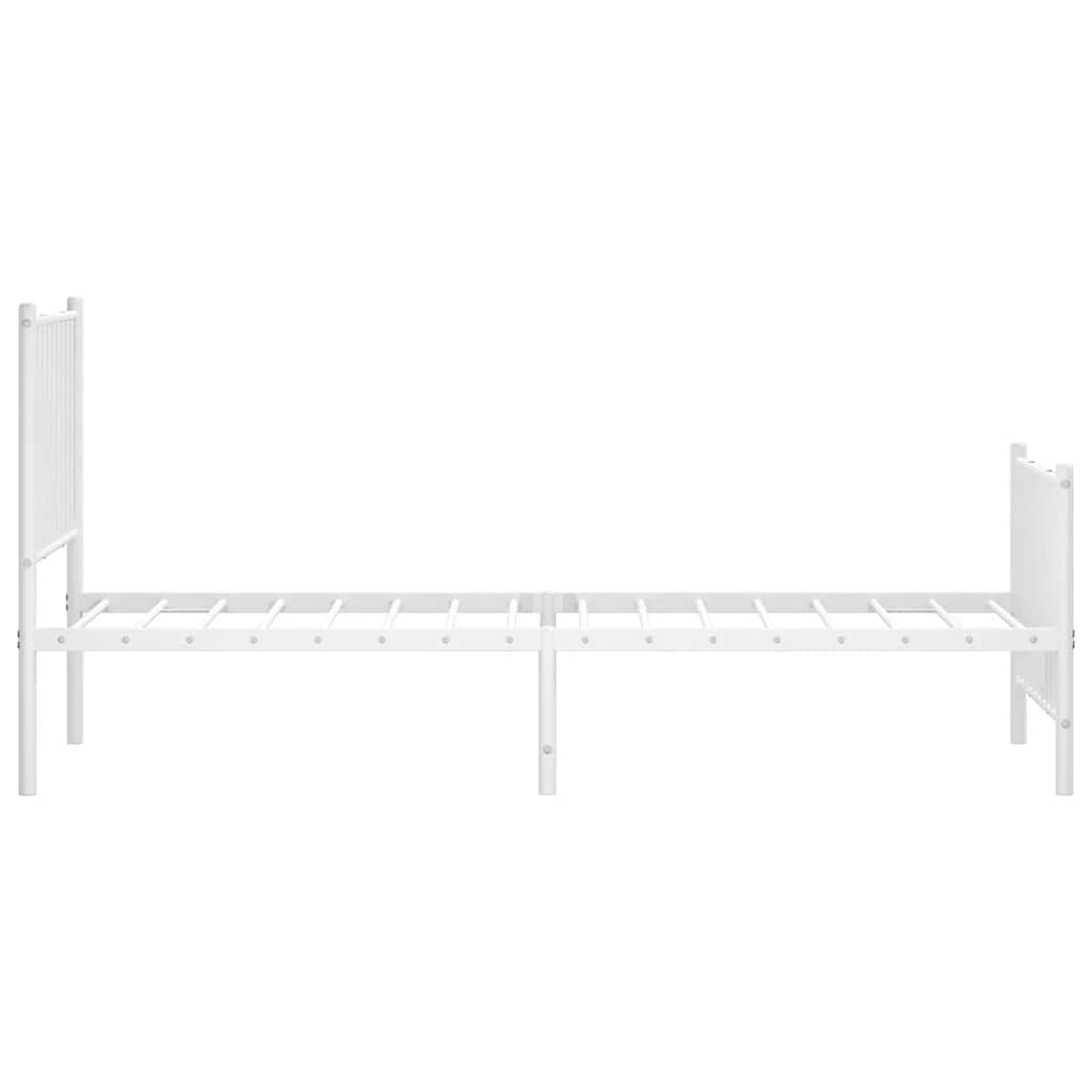 Giroletto con Testiera e Pediera Metallo Bianco 80x200 cm | homemem39