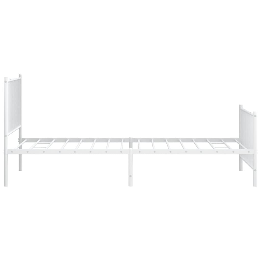 Giroletto con Testiera e Pediera Metallo Bianco 107x203 cm - homemem39