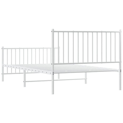 Giroletto con Testiera e Pediera Metallo Bianco 107x203 cm