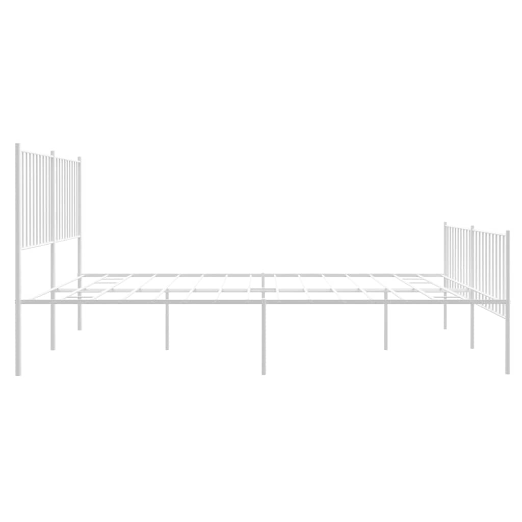 Giroletto con Testiera e Pediera Metallo Bianco 150x200 cm | homemem39