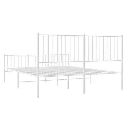 Giroletto con Testiera e Pediera Metallo Bianco 150x200 cm | homemem39