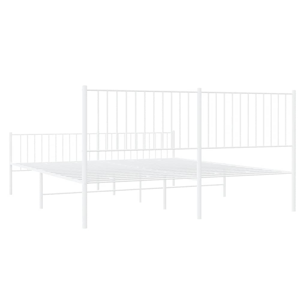 Giroletto con Testiera e Pediera Metallo Bianco 183x213 cm - homemem39