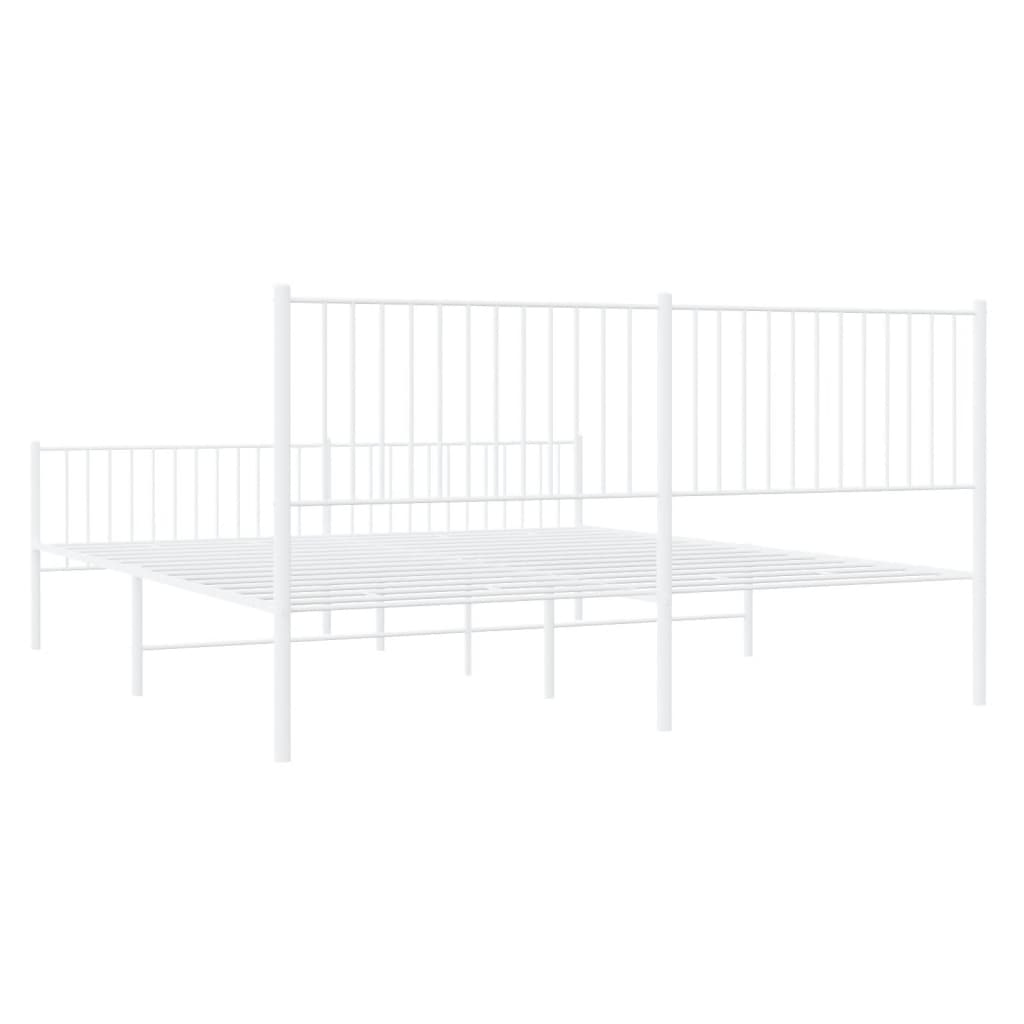 Giroletto con Testiera e Pediera Metallo Bianco 200x200 cm