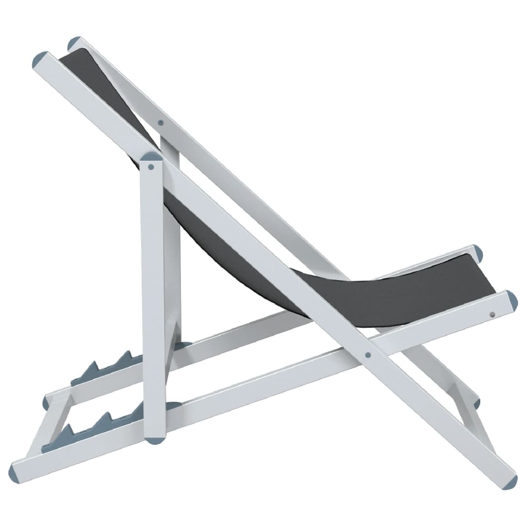 Sedie da Spiaggia Pieghevoli 2 pz Grigie Alluminio e Textilene - homemem39