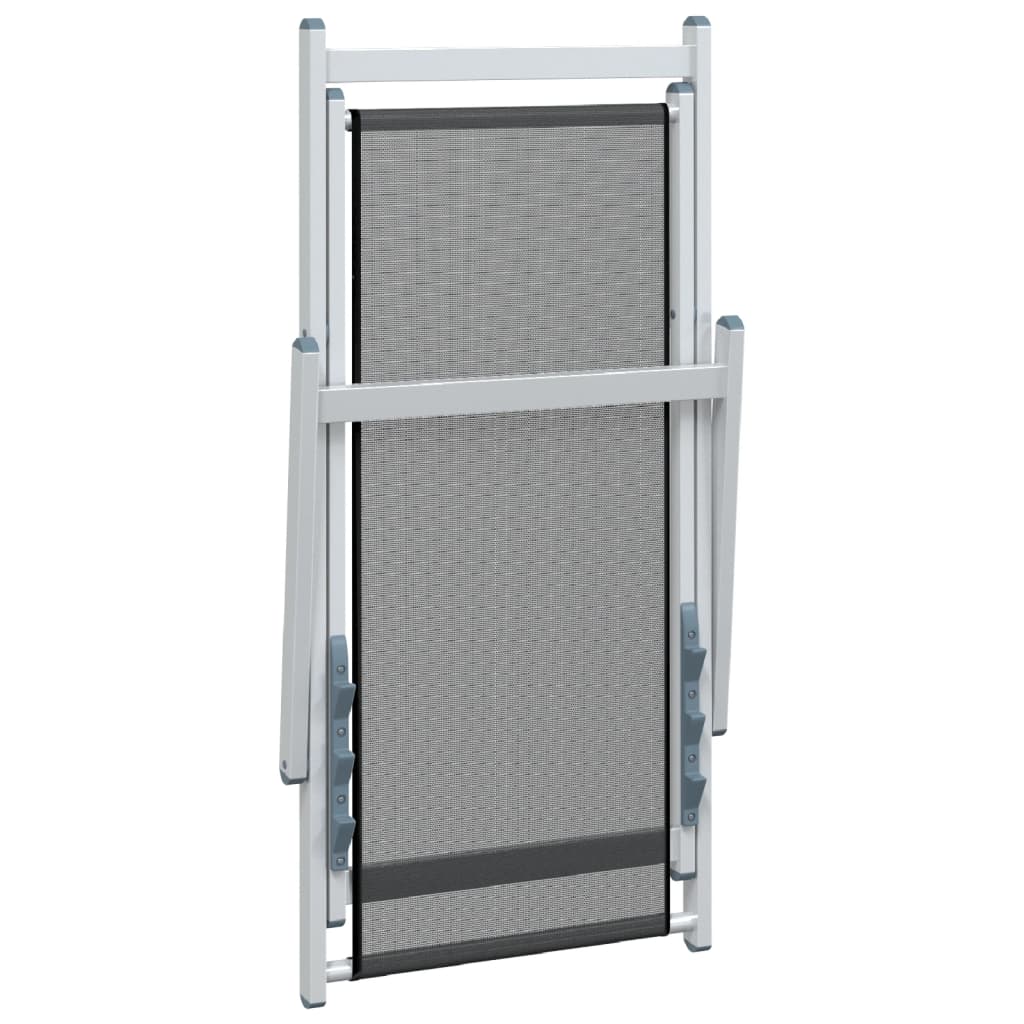 Sedie da Spiaggia Pieghevoli 2 pz Grigie Alluminio e Textilene - homemem39