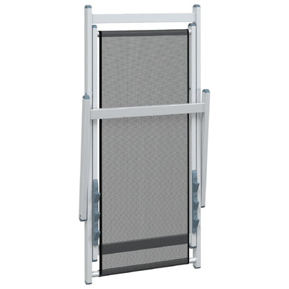 Sedie da Spiaggia Pieghevoli 2 pz Grigie Alluminio e Textilene - homemem39