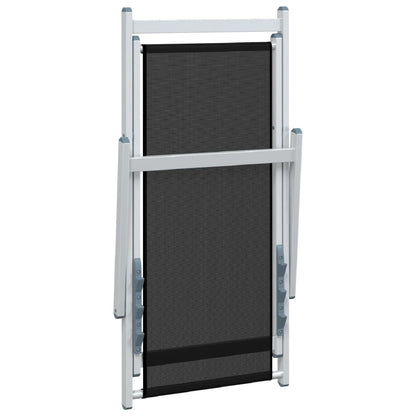 Sedie da Spiaggia Pieghevoli 2 pz Nere in Alluminio e Textilene - homemem39