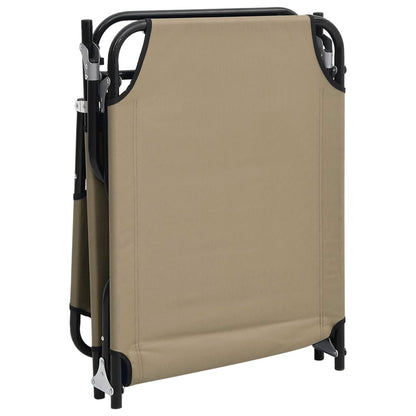 Lettino Prendisole Pieghevole Tortora Tessuto Oxford e Acciaio - homemem39