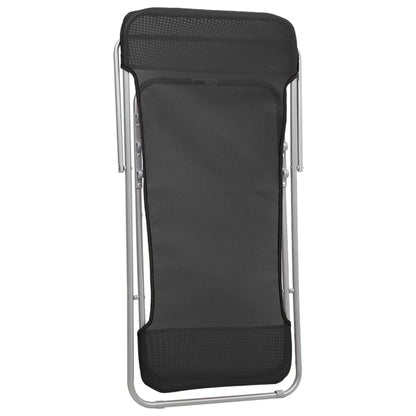 Sedie Pieghevoli 2 pz Nere in Textilene e Acciaio Verniciato