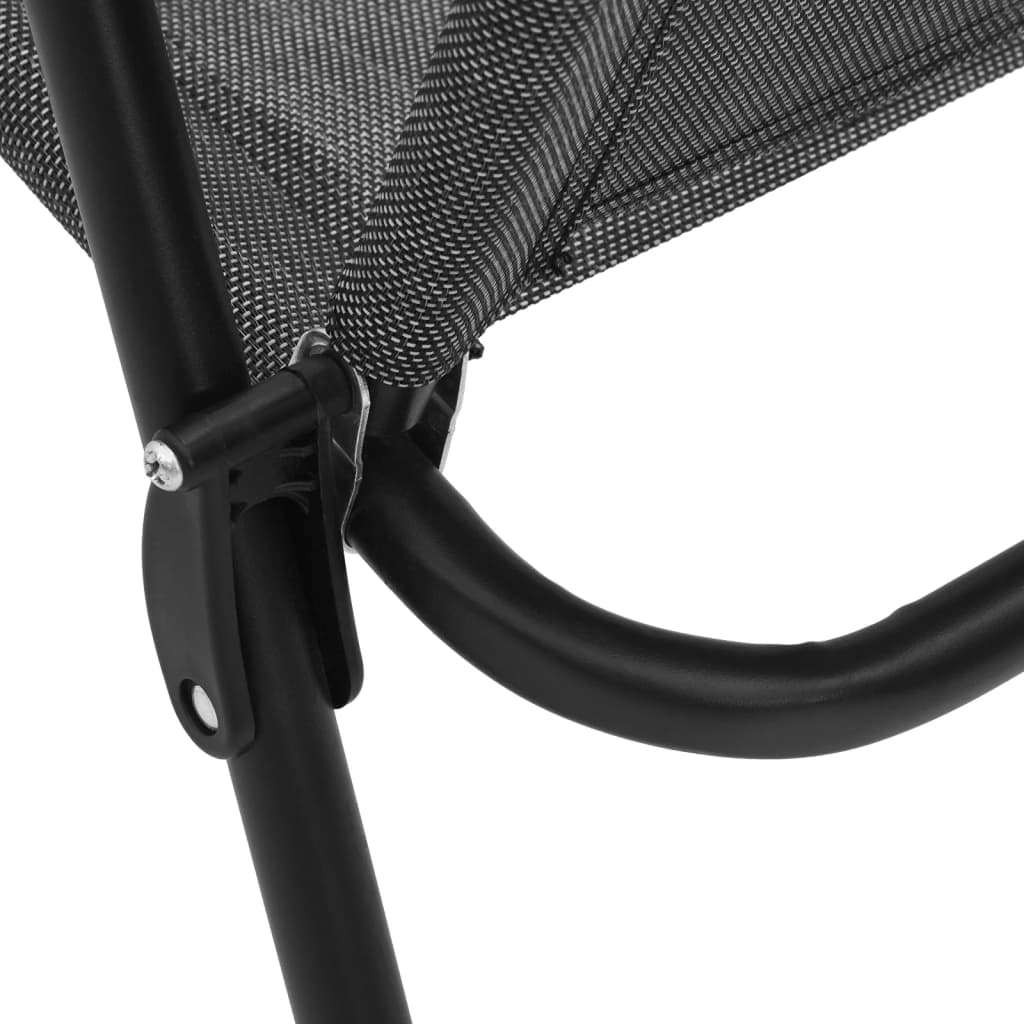 Sedie da Giardino Pieghevoli 2 pz in Acciaio Grigio e Textilene - homemem39