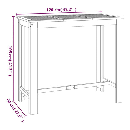 Set da Bar da Giardino 5 pz in Legno Massello di Acacia | homemem39